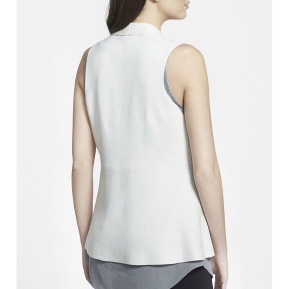 Eileen Fisher Vest Small Knit Open Front  Silk Cotton Oatmeal Beige Sleeveless - Picture 14 of 14